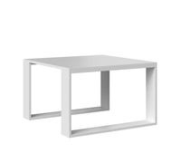 CDF Mesa de centro moderna Mini | Color: Blanco | Banco moderno para salón, habitación, oficina | Forma: cuadrado, rectángulo | estantería para objetos pequeños, periódicos, revistas o libros