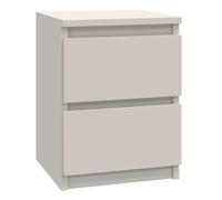 CDF Mesita de noche M2 Malwa, mesita de noche | Color: cachemir (beige) | ideal para dormitorio, habitación de los niños, adolescentes | fácil montaje | dos cajones espaciosos | cajones sin mango
