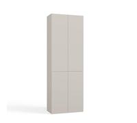 CDF Armario alto para baño NEL 1K DD | Color: Cachemira (beige) | Moderna estantería de baño | armario de almacenamiento | amplios estantes | puertas | fácil montaje | tiradores elegantes