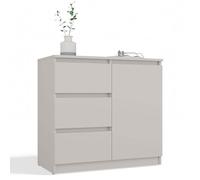 CDF Mueble Cómoda con 1 Puerta y 3 Cajones Mueble de Almacenaje Multiusos para Salón Dormitorio y Recibidor Moderno 80 x 40 x 75 cm - Cachemira