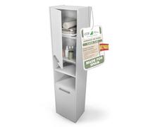 CDF Mueble de baño Alto y Estrecho 40x30x170cm - Armario de baño Moderno con Puerta y estantes - Blanco