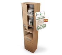 CDF Mueble de baño Alto y Estrecho 40x30x170cm - Armario de baño Moderno con Puerta y estantes - Roble Artesanal