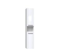 CDF Mueble de Baño y Lavandería, Columna de Baño Estrecho, Armario Alto con Cesto para la Ropa, Armario Que Ahorra Espacio Salón, Pasillo, Aseo Blanco Brillo, Ancho 31 cm, 30x31x174 cm