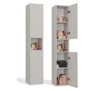 CDF Mueble de Baño y Lavandería, Columna de Baño Estrecho, Armario Alto sin Cesto para la Ropa, Armario Que Ahorra Espacio Salón, Pasillo, Aseo Cachemira (Beige), Ancho 31 cm, 30x31x174 cm