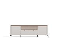 CDF Mueble TV Cordoba 2D2S Cashmere Roble Castello 186 cm - Mueble para TV con 2 Puertas y 2 Cajones - Mueble Moderno con Estante y Patas Metálicas