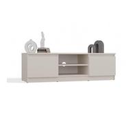 CDF Mueble TV Moderno 120 cm con estantes Laterales Cerrados balda Abierta gestión de Cables Frente sin Tiradores diseño Minimalista Estructura Estable para salón Dormitorio Oficina - Cachemira