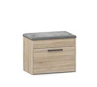 CDF Zapatero con banco y espacio de almacenamiento, pequeño banco de pasillo, cojín compacto, zapatero, armario con puerta basculante, muebles de pasillo, almacenamiento moderno, 60 x 35 x 49 cm
