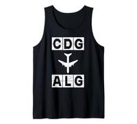 CDG a ALG Ruta de avión París Argel Camiseta sin Mangas