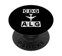 CDG a ALG Ruta de avión París Argel PopSockets PopGrip Adhesivo