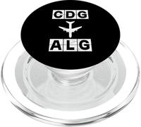 CDG a ALG Ruta de avión París Argel PopSockets PopGrip para MagSafe