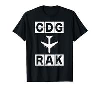CDG a RAK Ruta de avión París Marrakech Camiseta