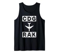CDG a RAK Ruta de avión París Marrakech Camiseta sin Mangas