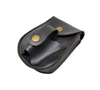 cdhgsh Hecho a Mano Cuero 2 en 1 Caza Tirachinas Catapulta Bolas de Acero Rodamientos Bolsa Bolsa Estuche Titular Riñonera Negro
