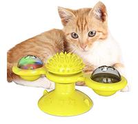 Cdipesp Juguete para gato, juguete interactivo para gato, tocadiscos de juguete giratorio de masaje (amarillo)