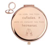 CDIXlmuz Regalo Cuñada Cumpleaños,Regalo Cuñada Original Regalo para Cuñada Espejos Compactos Regalos para Mi Cuñada Regalos Día De La Madre Regalo Cuñada Navidad