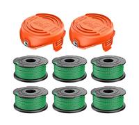 CDIYTOOL Bobinas Repuesto para cortadora Cuerdas, líneas Carrete 2 mm, 6,1 m, compatibles con Black and Decker GL9035-QS, GL7033, GL8033-QS, STC5433PC-QW, STC5433B-QW (6 carretes + 2 Tapa)
