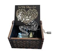 CDIYTOOL Can't Help Falling in Love - Caja de música de madera vintage grabada hecha a mano, caja de música tallada con manivela, regalos de festivales para amigos