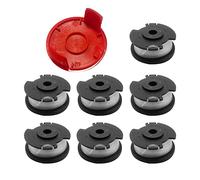 CDIYTOOL Ein-hell GE-CT 18/28 Li carrete de línea de repuesto, carrete de rosca de repuesto para Ein-hell GE-CT 18/28 Li TC cortador de césped, 4,9 m de largo 1,6 mm de diámetro (7 bobinas + 1 tapa)