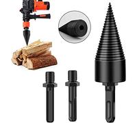 CDIYTOOL Juego de 3 brocas de división de madera, 32 mm, juego de brocas para cortar troncos de leña de alta resistencia, destornillador de cono, divisor de leña para taladro eléctrico doméstico