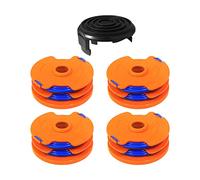 CDIYTOOL WX100 - Líneas de carrete para cortacésped para Qualcast GT25 GGT350A1 GT30 GGT450A1 y WORX WG100E WG104E1 de 1,65 mm de diámetro, 8,3 m de largo (4 carretes + 1 tapa)