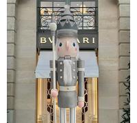 CDL XL/5 pies/150 cm/5 pies/5 pies/150cm tamaño Real Grande/Gigante Plata Brillo Navidad Madera Cascanueces Rey y Ornamento de Soldado muñeca Escaparate/Casa Decorativo K31