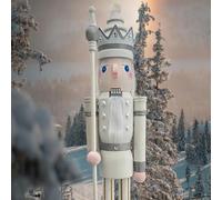 CDL XXL 180 cm tamaño Natural Grande/Gigante Blanco Brillo Navidad Cascanueces de Madera Rey y Ornamento de Soldado muñeca Regalo Escaparate/Casa Decorativo K30
