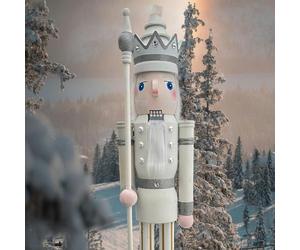 CDL XXL 180 cm tamaño Natural Grande/Gigante Blanco Brillo Navidad Cascanueces de Madera Rey y Ornamento de Soldado muñeca Regalo Escaparate/Casa Decorativo K30