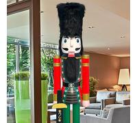CDL XXL 180cm Tamaño Navidad de Madera Cascanueces Rey Rojo y Negro K06