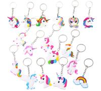 CDLIZW 40PCS Llavero Unicornio,Llavero Decorativo de Dibujos Animados,Unicorn Schlüsselanhänger Anhänger,Llaveros de Silicona Suave,Bonitos Llaveros de Dibujos Animados