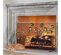 cdpdmai Pantalla para Chimenea, Hecha A Mano En Hierro Forjado, Pantalla de Chimenea de Hierro, chispas Rejilla Protectora para Chimenea o Estufa de Metal, Antichispas, para Sala De Estar