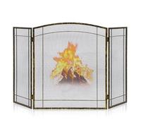 cdpdmai Salvachispas para Chimenea de 3 Paneles Protector de Chimenea Plegable Pantalla de Chimenea Pantalla de Chimenea Grande de Pantalla de Chimenea de 3 Paneles de Hierro Forjado