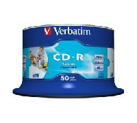 Verbatim CD-R AZO Wide Inkjet Printable no ID 700 MB 52x 50 pieza(s)