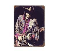 CDSOVNNG Póster de guitarrista Stevie Ray Vaughn para decoración de pared, póster de metal moderno, decoración de bar, 40 x 30 cm