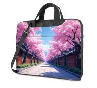 CDSS Black Bag Sakura Trees In Bloom Along The Cobblestone Path - Mochila para laptop para hombre, mochila para laptop y mujer, Color, 29x38cm