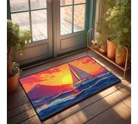 CDSS Divertida decoración al aire libre navegando hacia el atardecer: un viaje sereno, felpudo para entrada, decoración de sala de juegos (40 x 60 cm)