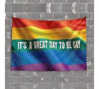 CDSS Divertida decoración de cocina con texto en inglés "It's a Great Day To Be Gay" (100 x 150 cm)