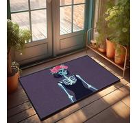 CDSS Divertidas alfombras para puerta delantera, diseño de calavera de azúcar muerto, para niñas, para invierno, exteriores, cocina, estilo granja (50 x 80 cm)