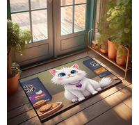 CDSS Felpudo absorbente para puerta de entrada para interiores con golosinas y galletas: una dulce delicia para amigos peludos, decoración del hogar occidental para interiores (50 x 80 cm)