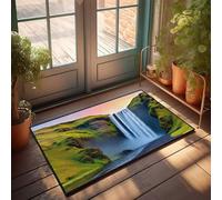 CDSS Felpudo al aire libre Nature's Majesty: A Majestic Waterfall In The Wild Felpudo para entrada al aire libre, accesorios de dormitorio pequeño (40 x 60 cm)