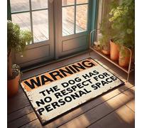 CDSS Felpudo de bienvenida personalizado Advertencia: el perro invade el espacio personal, felpudo decorativo para la cocina Welcome-Ish (65 x 90 cm)