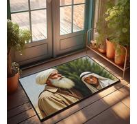 CDSS Felpudo de entrada para interiores y adolescentes con texto en inglés "Desert Journey: An Elderly Man And Young Boy Share Stories" (65 x 90 cm)