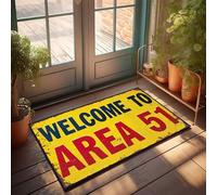 CDSS Felpudo divertido con texto en inglés "Welcome To The Mysterious Area" 51 felpudo para interior para puerta delantera, tapete de verano (50 x 80 cm)