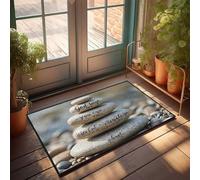 CDSS Felpudo para entrada de casa, mensaje de Dios sobre piedras: superando la adversidad, felpudo para jugadores, accesorios lisos para exteriores (40 x 60 cm)