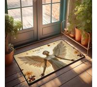 CDSS Felpudo para exteriores con alas y susurros angélicos: una visión serena, felpudo de bienvenida para interiores y exteriores (65 x 90 cm)