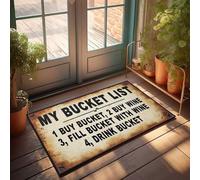 CDSS Felpudo para puerta con texto en inglés "My Bucket List: Wine Bucket List" (40 x 60 cm)