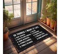 CDSS Funny Shoes Top 10 Things I Want In Life - Felpudo para porche al aire libre, decoración de otoño (65 x 90 cm)