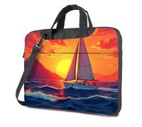 CDSS Mochila para computadora para hombre, navegando hacia el atardecer: un viaje sereno, mochila para laptop de 17 pulgadas, Color, 29x38cm