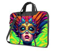 CDSS Mochila para laptop, máscara de plumas coloridas: una vibrante obra de arte, bolsa para laptop, bolsa para laptop para mujer, 17 pulgadas, Color, 29x40cm
