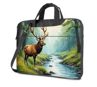 CDSS Mochilas para laptop Elk By The Stream In A Lush Forest - Mochila para computadora portátil para hombre, mochila para laptop para hombre, Color, 29x38cm
