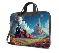 CDSS Mochilas para laptop, viaje en tren de vapor, viaje a través de un paisaje lleno de flores, mochila para computadora portátil para hombres, Color, 29x40cm